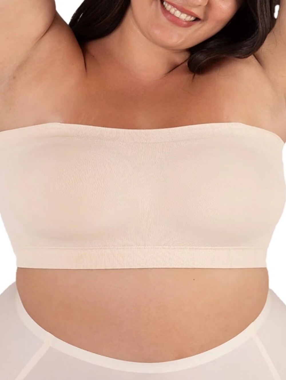 NWT! Shapermint Truekind Convertible Strapless Bandeau Bra Beige - Size XL